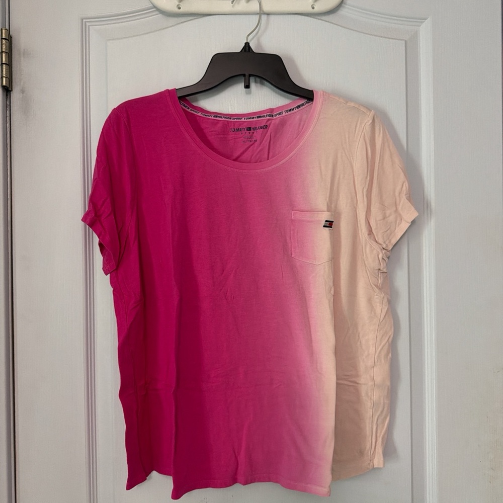 Tommy Hilfiger Pink and Cream Gradient Tee